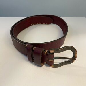 Vintage ORVIS Burgundy Leather Belt Size Small